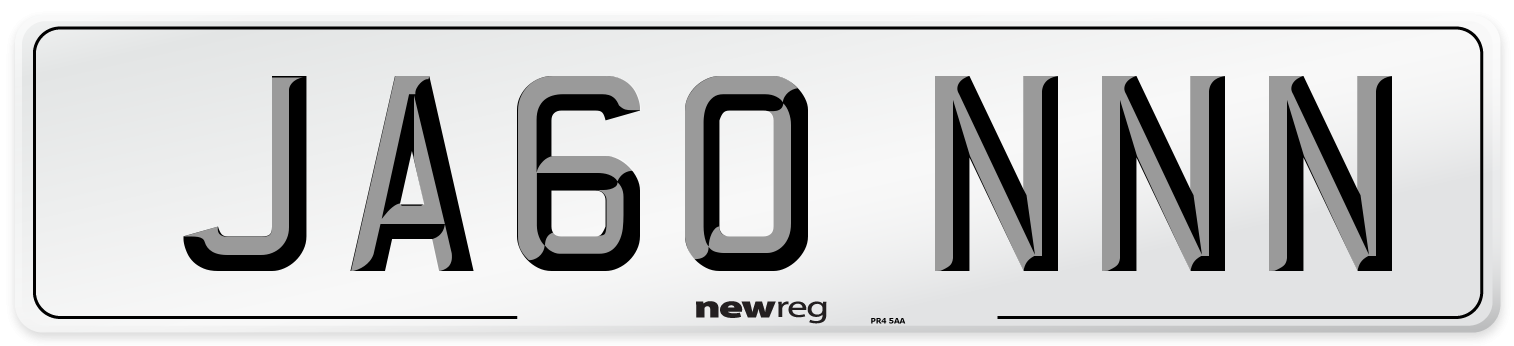 JA60 NNN Number Plate from New Reg